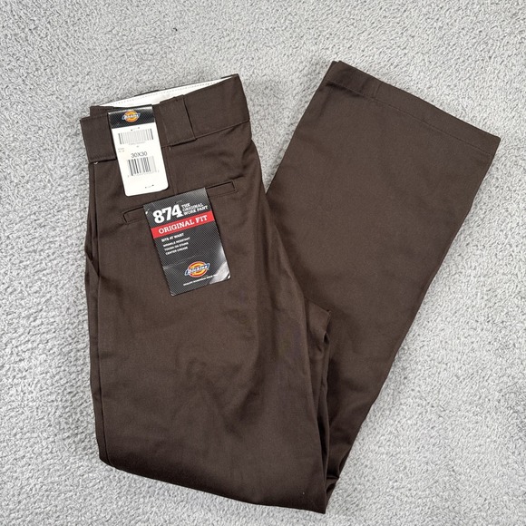 Dickies 874 Work Pants Mens 30x30 Brown Original Fit NEW NWT - Picture 1 of 10